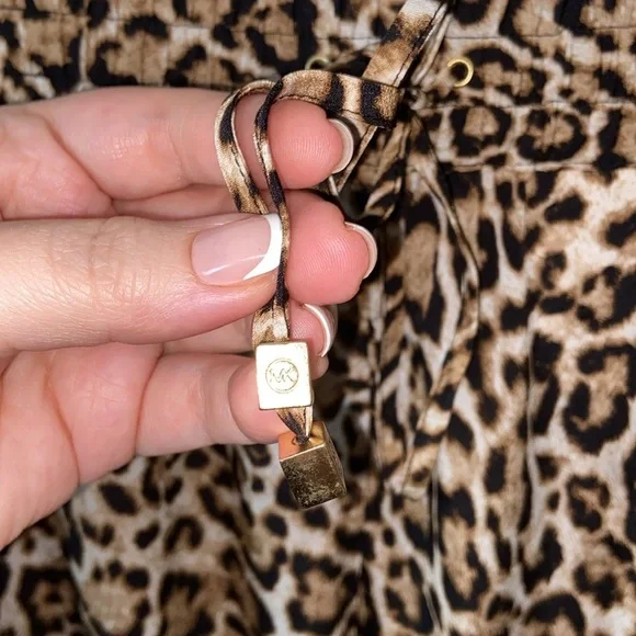 NWOT Michael Kors Leopard Print Wide Leg Pants - Picture 6 of 11